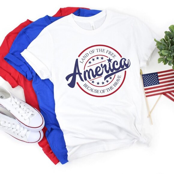 Tops - America Land of Free Shirt, 4th of July Shirt, America Shirt